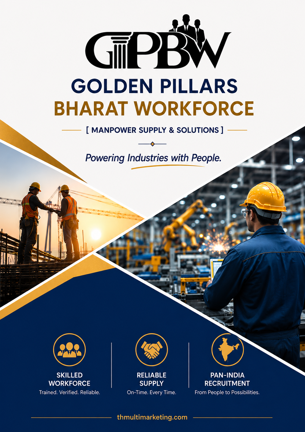 Industrial and construction professionals from Golden Pillars Bharat Workforce booklet